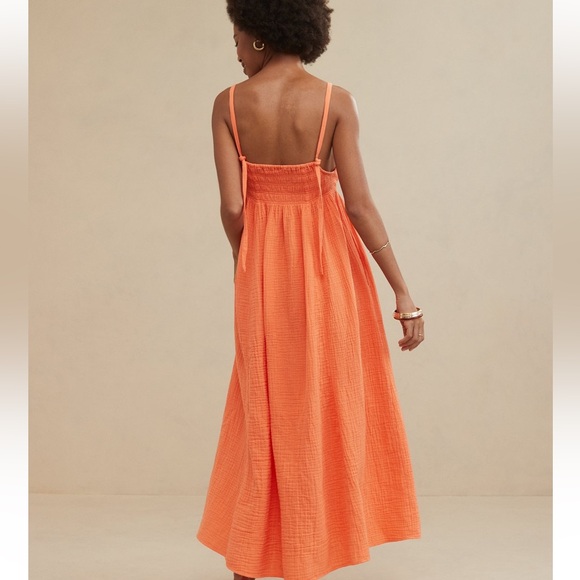 NWT Aerie Pool-To-Party Tie Back Maxi Dress in Picante Orange XS - Picture 5 of 11